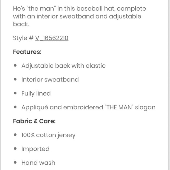 NWT CARTERS BABY BOY “THE MAN” CAP -12-24MONTHS - Picture 2 of 4